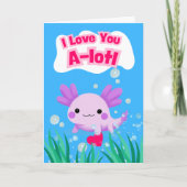 Dag van de valentijn Schattigee Axolotl met hart Kaart (Voorkant)