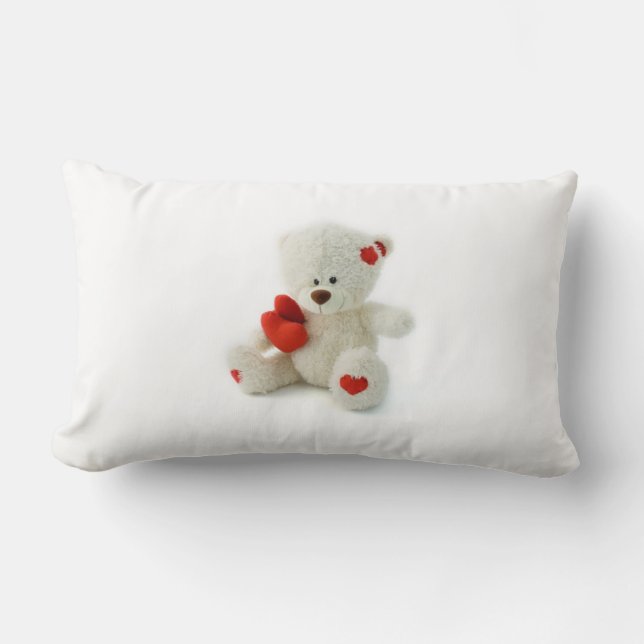 Dag van de valentijn Teddy Bear Pillow Kussen (Voorkant)