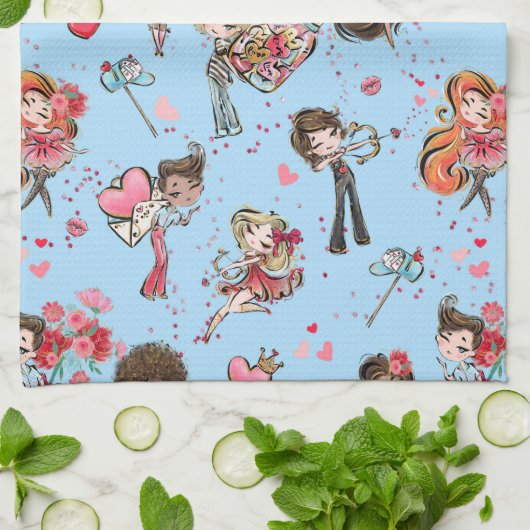 Dag van de valentijn theedoek (Gevouwen)