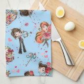 Dag van de valentijn theedoek (Quarter Fold)