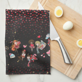 Dag van de valentijn theedoek