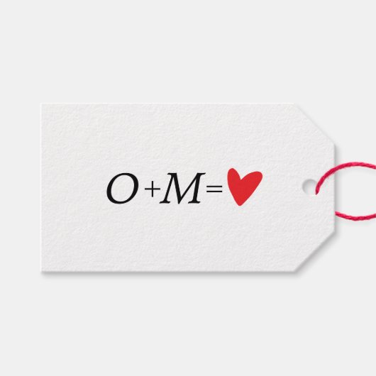 Dag van de Valentijn van de Liefdesvergelijking Cadeaulabel (Voorkant (Horizontaal))