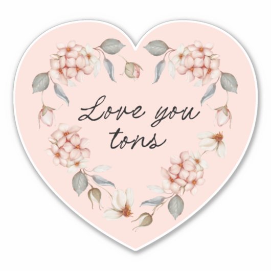 Dag van de Valentijn van het Bloemenhart Sticker (Voorkant)