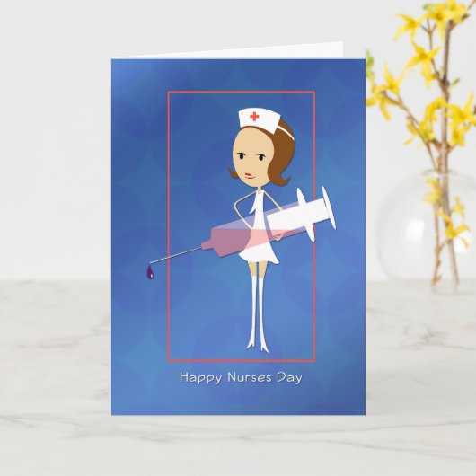 Dag van de verpleegster met Kaart spuit (Gele Bloem)