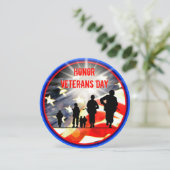 Dag van de Veteranen 5.25 x 5.25 Uitnodigingscirke Kaart (Staand voorkant)