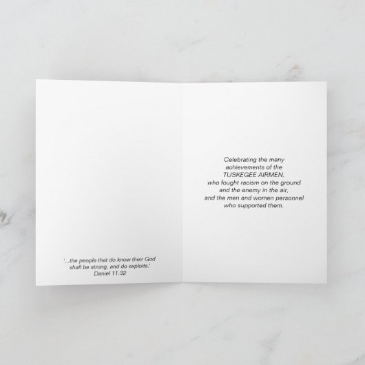 Dag van de VLIEGTUIGEN TUSKEGEE Kaart (Binnen)