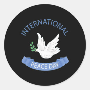 Dag van de Vrede op Aarde Internationale Dag van d Ronde Sticker