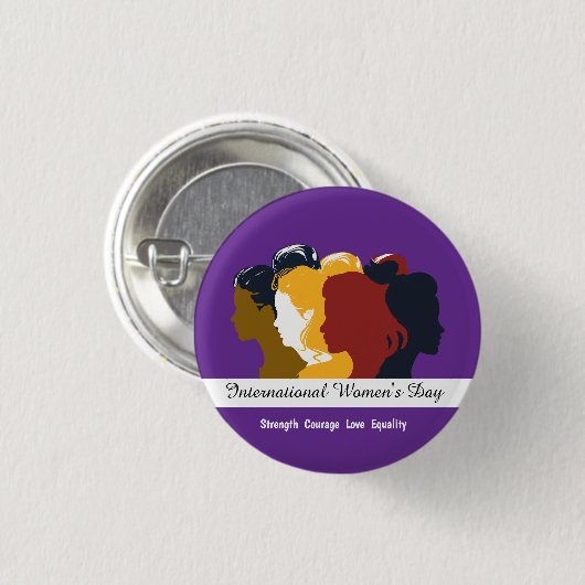 Dag van de vrouw 8 maart 2025 ronde button 3,2 cm (Voorkant /achterkant)