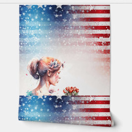 Dag van de waterverf Valentijn met patriottische f Behang