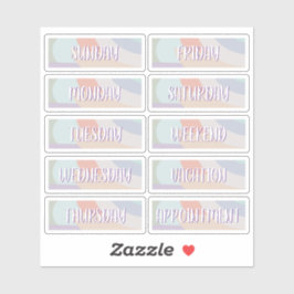 Dag van de Week Boho Sticker Blad