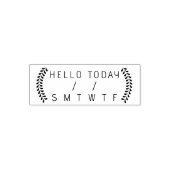 Dag van de week, Planner Datum dag Hallo Zelfinktende Stempel (Design)