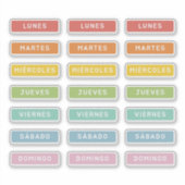 Dag van de week (Spaans) Sticker (Voorkant)