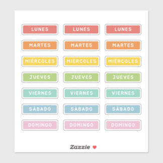 Dag van de week (Spaans) Sticker