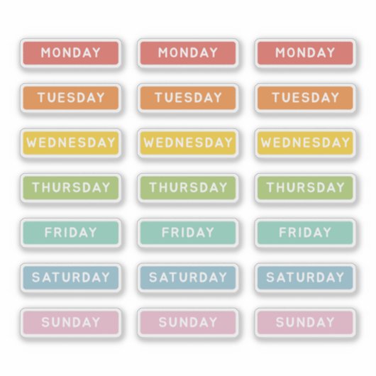 Dag van de week sticker (Voorkant)