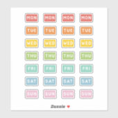 Dag van de week sticker (Vel)