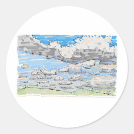 Dag van de wolken ronde sticker