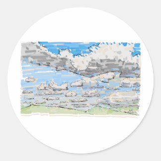 Dag van de wolken ronde sticker