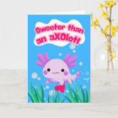 Dag van de zoete Valentijn Axolotl met hart Kaart (Gele Bloem)