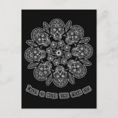 Dag van de zwarte achtergrond van de dode Mandala Briefkaart (Voorkant)