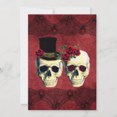 Dag van Dead Skull Bruid Bruidegom Huwelijksuitnod Kaart (Achterkant)