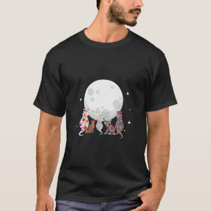 Dag van dode katten van suikerkatten Skelet van de T-shirt