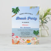 Dag van elke partij, zomerstrandverjaardag kaart (Staand voorkant)