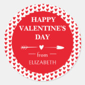 DAG VAN HAPPY VALENTINE | ARROUWHOORZITTEN RONDE STICKER (Voorkant)