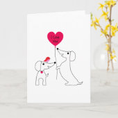 DAG VAN HAPPY VALENTINE | Ik hou van jullie Dachsh Kaart (Gele Bloem)