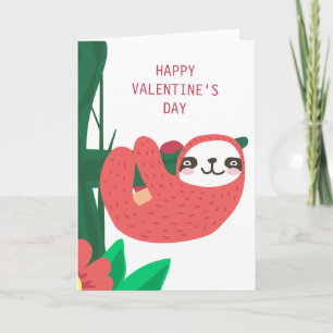 DAG VAN HAPPY VALENTINE   Sweet Heart Sloth Feestdagen Kaart