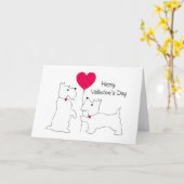 DAG VAN HAPPY VALENTINE | Westies Doggies Kaart (Gele Bloem)