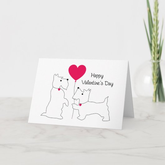 DAG VAN HAPPY VALENTINE | Westies Doggies Kaart (Voorkant)