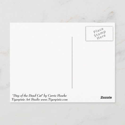 Dag van het Briefkaart van de Dode Kat Suiker Kuns (Achterkant)