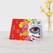 Dag van het Dead Art Wenskaart Kaart (Gele Bloem)