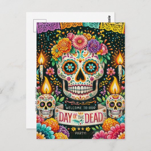 Dag van het Dead Invitation briefkaart (Voorkant / Achterkant)