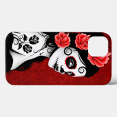 Dag van het Dead Sugar Skull Girl - Deep Red Case-Mate iPhone Case (Achterkant (horizontaal))