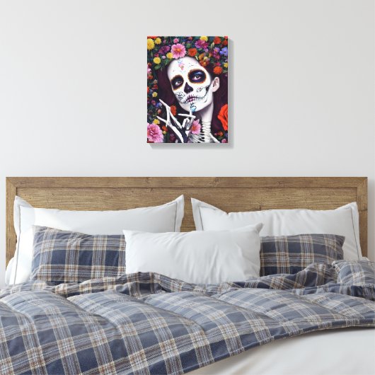 Dag van het dode AI Gegenereerd Verrekte Canvas (Insitu (Slaapkamer))