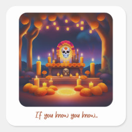 Dag van het dode altaar vierkante sticker