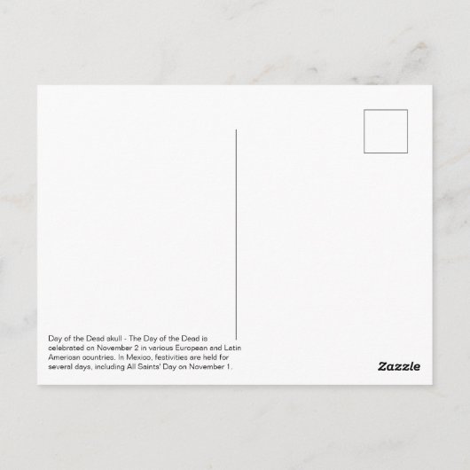Dag van het dode Briefkaart (Achterkant)