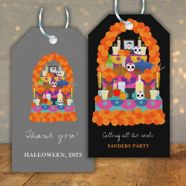 Dag van het dode halloween feest cadeaulabel