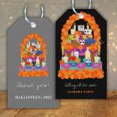 Dag van het dode halloween feest cadeaulabel