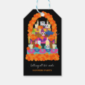 Dag van het dode halloween feest cadeaulabel (Voorkant)