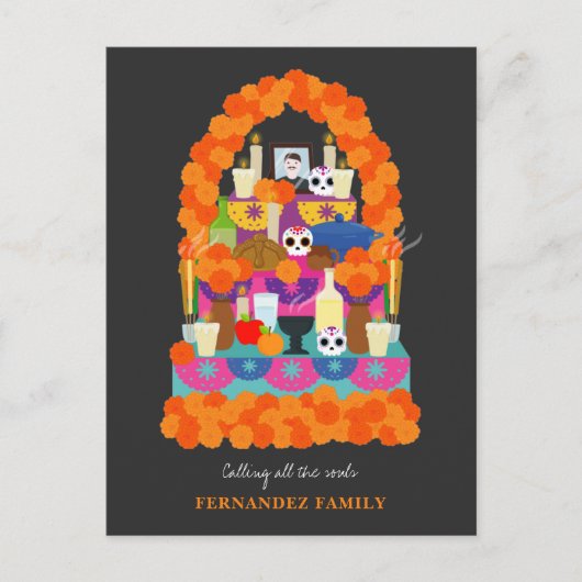 Dag van het dode halloween feest feestdagenkaart (Voorkant)