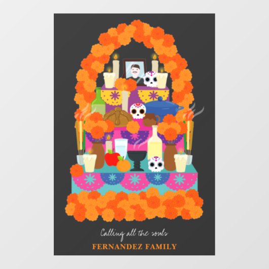 Dag van het dode halloween feest raamsticker (Vel)