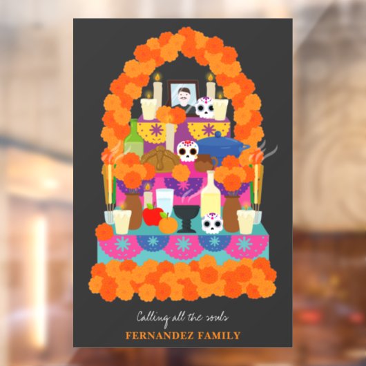 Dag van het dode halloween feest raamsticker (Vel 2)