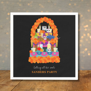 Dag van het dode halloween feest servet