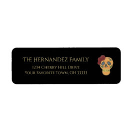 Dag van het dode halloween Skull Return-adres Etiket