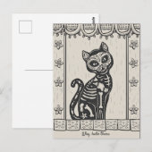 Dag van het Dode Kat Skelet Briefkaart (Voorkant / Achterkant)