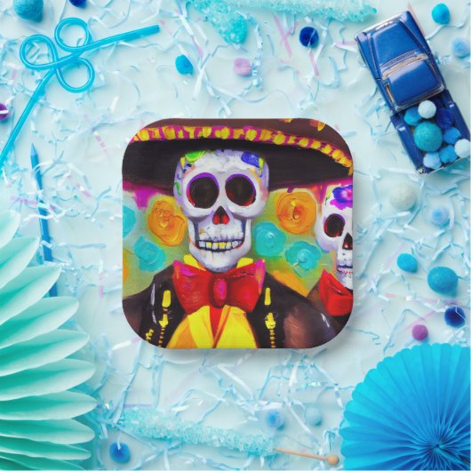 Dag van het Dode Man 2 Papieren Bordje (Feest)