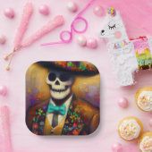 Dag van het Dode Man 4 Papieren Bordje (Feest)