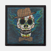 DAG VAN HET DODE Man Schedel Magneet (Voorkant)